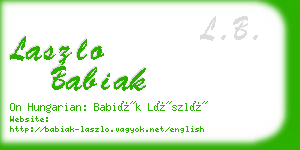 laszlo babiak business card